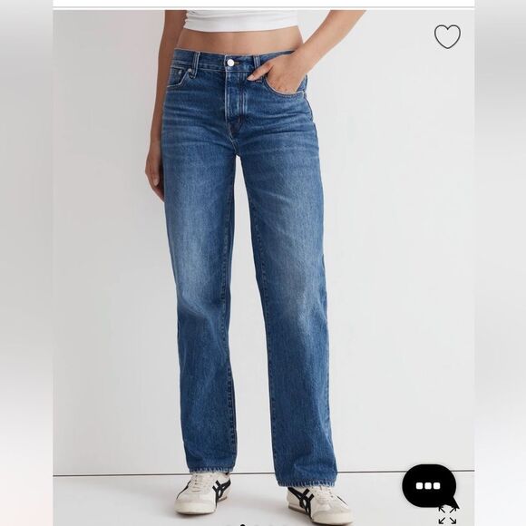 Madewell Low Slung Straight jeans, medium wash, button fly, size 28. - Picture 2 of 14